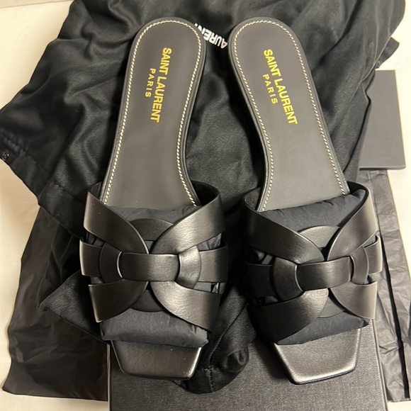 SAINT LAURENT Tribute Nu Pieds Slide Sandals Size 7US - Picture 8 of 13